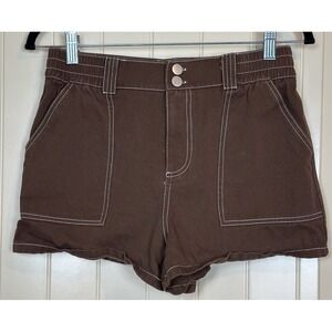 Tilly's Full Tilt‎ women's brown utility shorts sz L cotton GUC